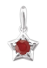 nice white gold round star July birthstone baby charm